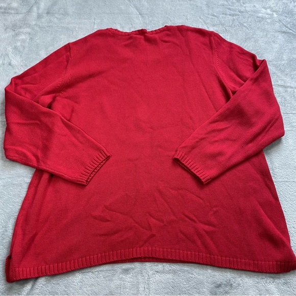 Polar Bear Sweater XLP XL Petite Coldwater Creek Red Knit Holiday Winter - Picture 8 of 8